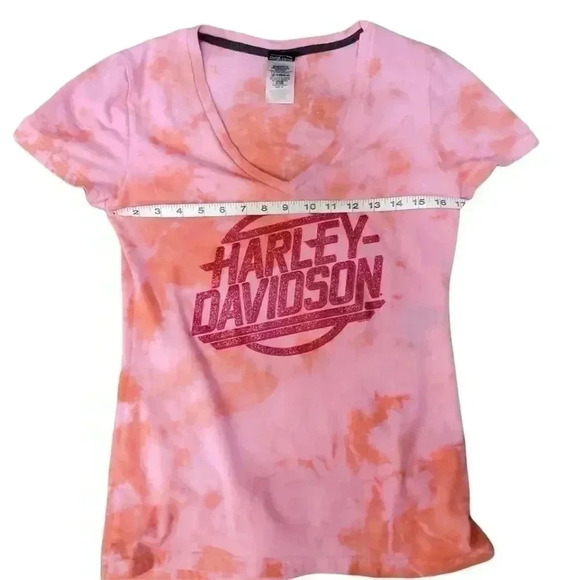 Harley Davidson bling glitter tye dye tee. Size Medium - Picture 4 of 9